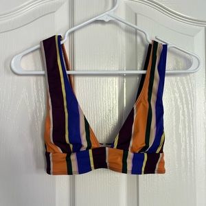 urban outfitters plunge striped swim top